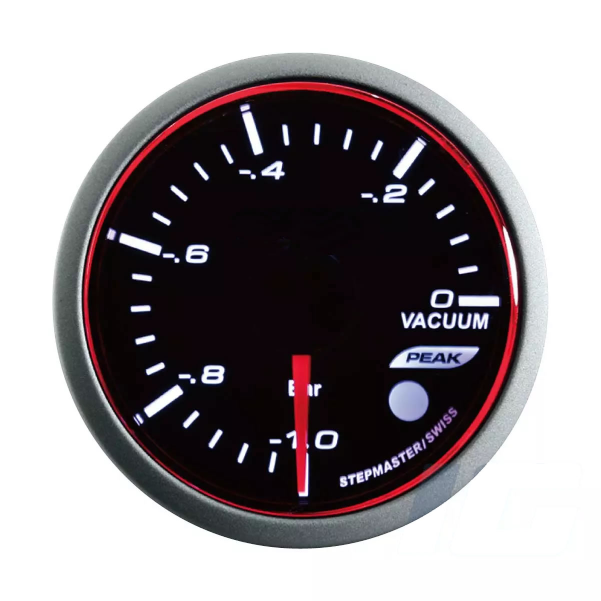 52mm White and Blue and Amber LED Performance Car Gauges - Vacuum Gauge With Sensor and Warning and Peak For Your Sport Racing Car